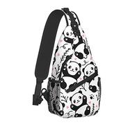 Cute Cartoon Panda Sling Bag para Mujeres Hombres, Animal Print Crossbody Shoulder Bags Casual Sling Backpack Chest Bag Travel Senderismo Mochila para Exteriores