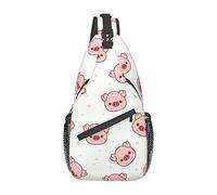 Cute Cartoon Pig Pattern Sling Bag Senderismo Mochila Crossbody Hombro Mochila Travel Chest Pack para Hombres Mujeres