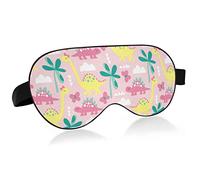 Cute Cartoon Pink Dinosaur Animal Sleep Mask Blindfold Blackout Cooling Funny Eye Mask para dormir con tira elástica para mujeres y hombres