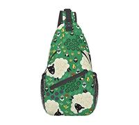 Cute Cartoon Sheep Cute Cartoon Sheep Hombres Mujeres Sling Backpack, Shoulder Chest Bag, Crossbody multipropósito, para Caminatas, Viajes, Deportes Informales