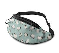 Cute Cartoon Sheep Pattern Casual Fanny Riñonera Riñonera Ajustable Ligero Cinturón Deportivo Riñonera para Deportes Correr Senderismo Ciclismo Caminar