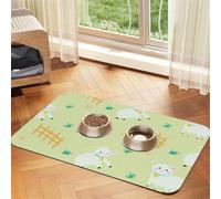 Cute Cartoon Sheep Pattern,Waterproof Pet Feeding Mat,PU Leather Placemats for Cat Dog Water Bowl,Food Mats,30x45cm