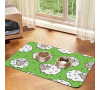 Cute Cartoon Sheep,Waterproof Pet Feeding Mat,PU Leather Placemats for Cat Dog Water Bowl,Food Mats,40x60cm