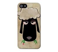 Cute Cartoon Unsleep Black Sheep Funda Carcasa Case para iPhone 5 5S SE