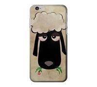 Cute Cartoon Unsleep Black Sheep Funda Carcasa Case para iPhone 6 6S