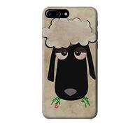 Cute Cartoon Unsleep Black Sheep Funda Carcasa Case para iPhone 7 Plus
