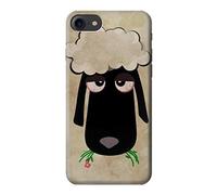 Cute Cartoon Unsleep Black Sheep Funda Carcasa Case para iPhone 8