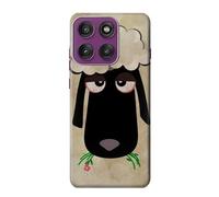 Cute Cartoon Unsleep Black Sheep Funda Carcasa Case para Motorola Edge 60 Pro