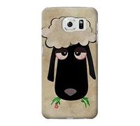 Cute Cartoon Unsleep Black Sheep Funda Carcasa Case para Samsung Galaxy S6