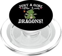 Cute Cartoon Womens Just A Girl Who Loves Kawaii Dragon PopSockets PopGrip para MagSafe