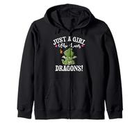 Cute Cartoon Womens Just A Girl Who Loves Kawaii Dragon Sudadera con Capucha