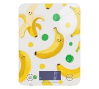 Cute Cartoon Yellow Bananas - Báscula de peso de alimentos fácil de limpiar, 11 libras/5.1 g, escala de gramos de cocina de 5 kg/5 g con 4 unidades para Keto Spices Keto (pilas no incluidas)
