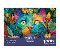 Cute Cat 1000 Piece Puzzle Designed for Pet Puzzles Adults Teens, Premium Paper, Enhance Focus & Fun, Ideal Gathering Activity 52x38cm/1000pcs