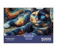 Cute Cat 1000 Pieces Educational Puzzle, Premium Paper, for Adults Pet Puzzles Teens, Party & Leisure Activity 70x50cm/1000pcs