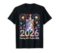 Cute Cat 2026 New Year Purrfect Holiday Theme Camiseta