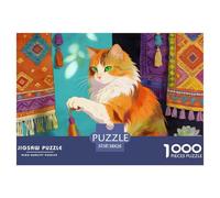 Cute Cat Adults Teens Puzzles 1000 Pieces Pet Puzzle, Premium Paper, Educational Brain Game, Ideal Gift for Family & Friends 38x26cm/1000pcs