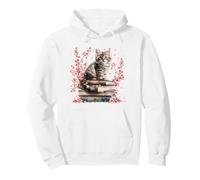 Cute Cat and Book Lover Graphic For Women Who Loves Reading Sudadera con Capucha