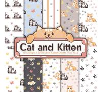 Cute Cat and Kitten Scrapbook Paper Craft Pad: 10 Adorable Feline Designs, 20 Double-Side Sheets Printed on 8.5"x8.5" Size Paper With Premium Color. ... Wrapping, Cardstock, Decoupage, DIY & More