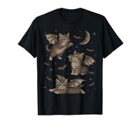 Cute Cat Bat Wing 90s Vintage Halloween Fairycore Graphic Camiseta