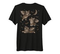 Cute Cat Bat Wing 90s Vintage Halloween Fairycore Graphic Camiseta Premium