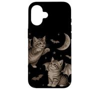 Cute Cat Bat Wing 90s Vintage Halloween Fairycore Graphic Carcasa para iPhone 16