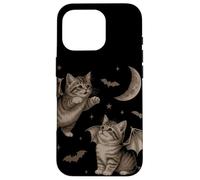 Cute Cat Bat Wing 90s Vintage Halloween Fairycore Graphic Carcasa para iPhone 16 Pro