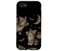 Cute Cat Bat Wing 90s Vintage Halloween Fairycore Graphic Carcasa para iPhone SE (2020) / 7/8