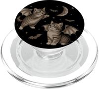 Cute Cat Bat Wing 90s Vintage Halloween Fairycore Graphic PopSockets PopGrip para MagSafe