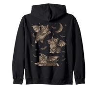 Cute Cat Bat Wing 90s Vintage Halloween Fairycore Graphic Sudadera con Capucha