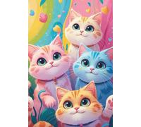 Cute Cat Blank Journal with Paw Border: Kawaii Cat Lover Notebook for Writing & Creativity | Aesthetic Stationery Gift