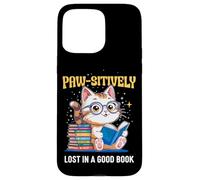 Cute Cat Book Lover Paw-sitively Reading Accessories Carcasa para iPhone 15 Pro MAX