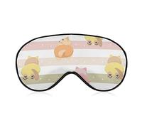 Cute Cat Butts Sleep Mask Blindfold Rainbow Stripes Ajustable Super-Smooth Soft Eye Mask Cover para Hombres Mujeres Viajes y siesta