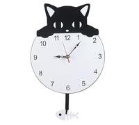 Cute Cat Clock, Cat Clocks Wall, Swinging Tail Clock, Non Ticking Clock, Cat Wall Clock, Battery Operated Clock, Acrylic Art Clock, Battery Operated Swinging Tail Cat Wall Clock for Living Room