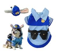 Cute Cat Clothes - Polyester, Pet Costume Rabbit Officer Outfit | Breathable Cosplay Apparel For Pets, Puppy Costume For Birthday, Halloween, Christmas, Costumes Party, Travel, Shopping, Camping