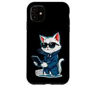 Cute Cat con gafas de sol y smartphone - BUSY 1 Carcasa para iPhone 11