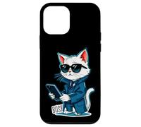 Cute Cat con gafas de sol y smartphone - BUSY 1 Carcasa para iPhone 12 mini