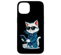 Cute Cat con gafas de sol y smartphone - BUSY 1 Carcasa para iPhone 13