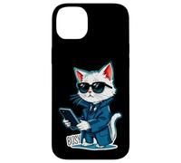 Cute Cat con gafas de sol y smartphone - BUSY 1 Carcasa para iPhone 14 Plus