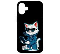 Cute Cat con gafas de sol y smartphone - BUSY 1 Carcasa para iPhone 16 Plus