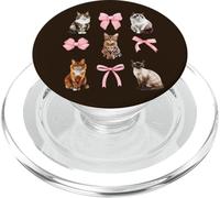 Cute Cat Coquette and Pink Bows for Cat Lovers PopSockets PopGrip para MagSafe