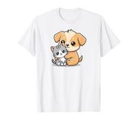 Cute Cat Dog Pet Friendship Friends Camiseta