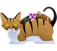 Cute Cat Dog Planter Plant Pots, Detachable Design Animal Shaped Cartoon Planter, Small Succulent Handmade Plant Pot Indoor Outdoor Home Kitchen Desk Garden Decor(Orange Cat)