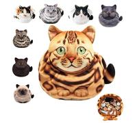 Cute Cat Drawstring Makeup Bag,Cat Cosmetic Toiletry Travel Purse,Lay Flat Makeup Bag Gifts for Feline Lovers