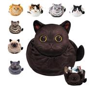 Cute Cat Drawstring Makeup Bag,Cat Cosmetic Toiletry Travel Purse,Lay Flat Makeup Bag Gifts for Feline Lovers
