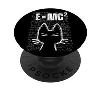 Cute Cat E=MC2 Funny Science Matemáticas Física Ecuaciones Estudiante PopSockets PopGrip Adhesivo