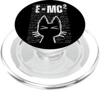 Cute Cat E=MC2 Funny Science Matemáticas Física Ecuaciones Estudiante PopSockets PopGrip para MagSafe