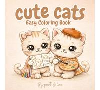 Cute cat: Easy coloring book