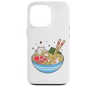 Cute Cat Eating Ramen Bowl Kawaii Food Carcasa para iPhone 13 Pro