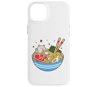 Cute Cat Eating Ramen Bowl Kawaii Food Carcasa para iPhone 14 Plus