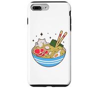 Cute Cat Eating Ramen Bowl Kawaii Food Carcasa para iPhone 7 Plus/8 Plus